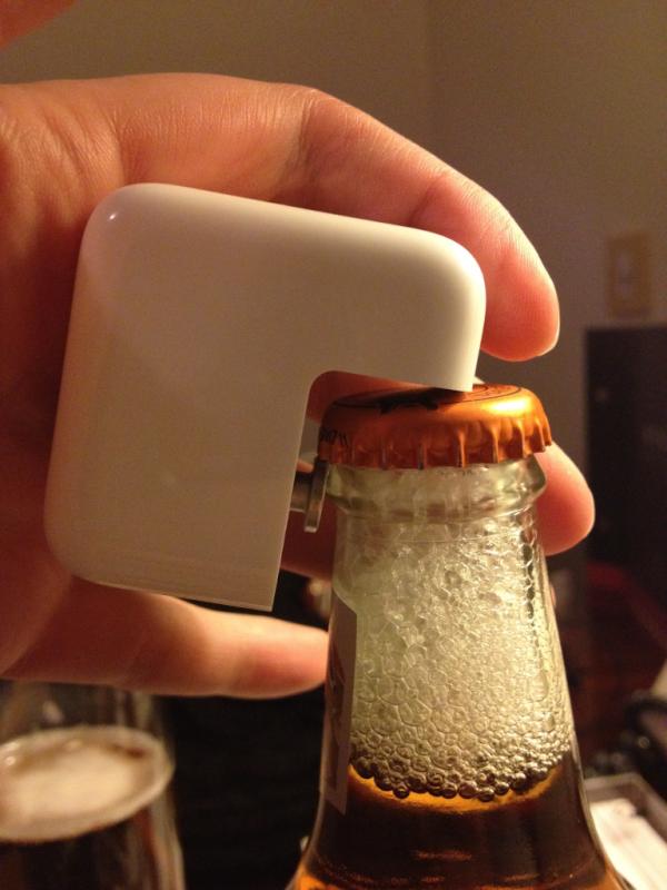 Do not use your iPad charger as a bottle opener.
